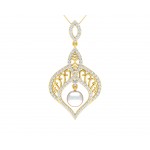 Rina Pearl & Diamond Pendant in Gold
