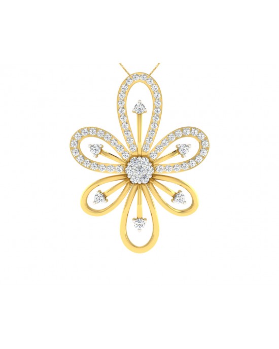 Rhea Diamond Pendant in Gold