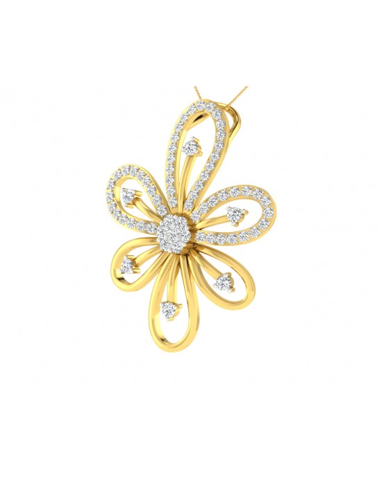 Rhea Diamond Pendant in Gold