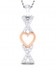 Phebe heart & Kisses Diamond Pendant in two tone 18k gold