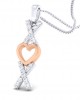 Phebe heart & Kisses Diamond Pendant in two tone 18k gold