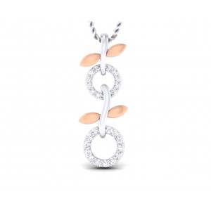 Paula Two tone 18k white & rose gold pendant with diamonds