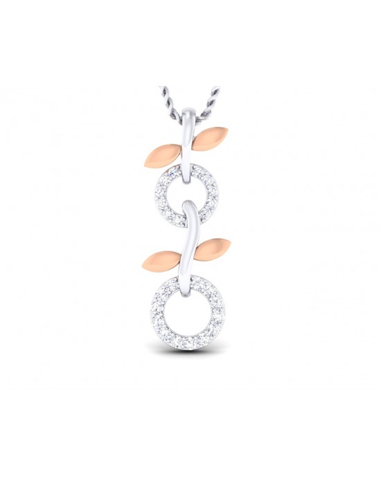 Paula Two tone 18k white & rose gold pendant with diamonds