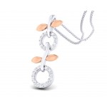 Paula Two tone 18k white & rose gold pendant with diamonds