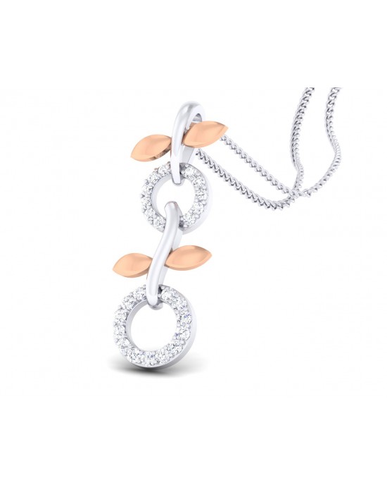 Paula Two tone 18k white & rose gold pendant with diamonds