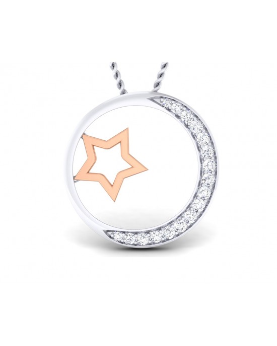 Marichi Diamond Pendant in Two tone 18k gold