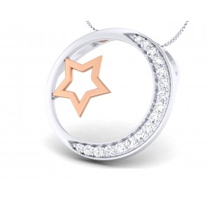 Marichi Diamond Pendant in Two tone 18k gold