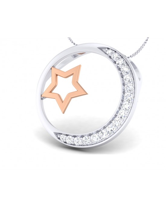 Marichi Diamond Pendant in Two tone 18k gold