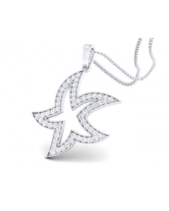 Stella Marina Diamond Pendant in 18k white gold