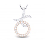 Lyn Diamond Pendant in two tone 18k gold 