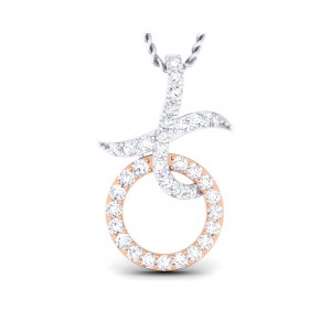 Lyn Diamond Pendant in two tone 18k gold 