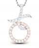 Lyn Diamond Pendant in two tone 18k gold 