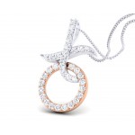 Lyn Diamond Pendant in two tone 18k gold 