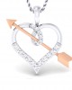 Cupid’s Arrow Heart Pendant in two tone 18k gold with diamonds