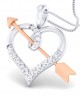 Cupid’s Arrow Heart Pendant in two tone 18k gold with diamonds