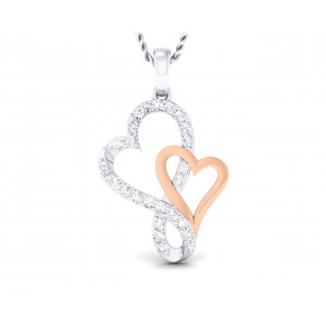 Sofy Mingling Hearts diamond pendant in 18k gold
