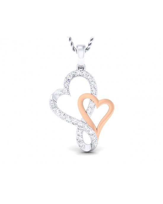 Sofy Mingling Hearts diamond pendant in 18k gold