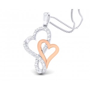 Sofy Mingling Hearts diamond pendant in 18k gold