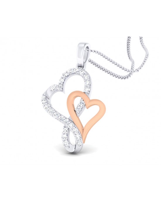 Sofy Mingling Hearts diamond pendant in 18k gold