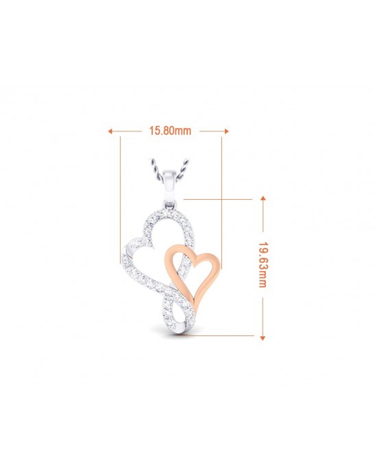 Sofy Mingling Hearts diamond pendant in 18k gold