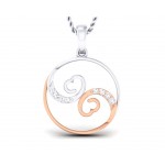 Syna Diamond hearts Pendant in two tone 18k gold