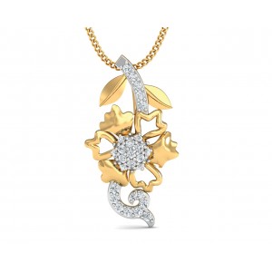Flora Diamond Pendant in 14k gold