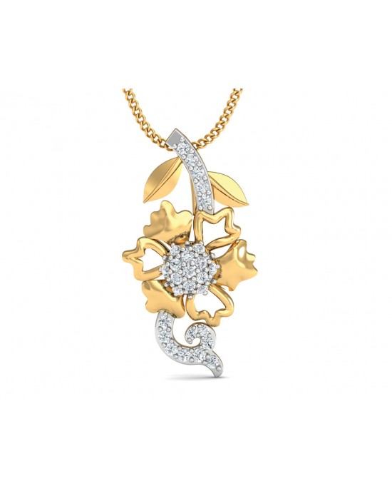 Flora Diamond Pendant in 14k gold