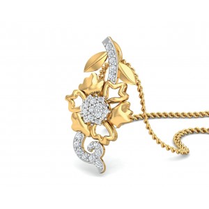 Flora Diamond Pendant in 14k gold