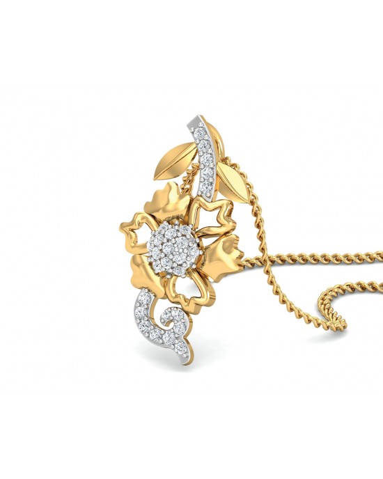 Flora Diamond Pendant in 14k gold