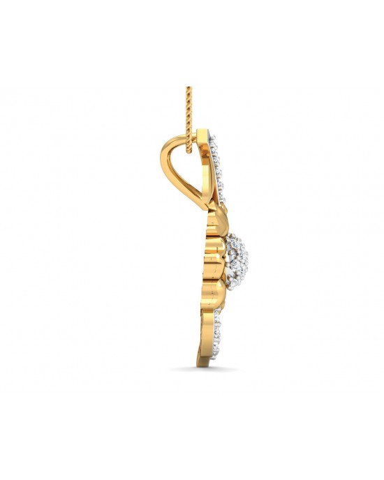 Flora Diamond Pendant in 14k gold