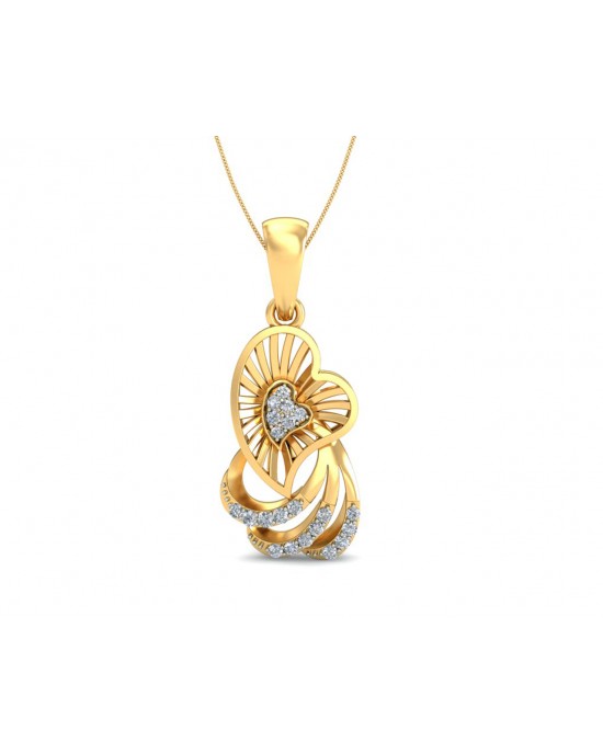 Urith Heart Pendant in Gold with diamonds