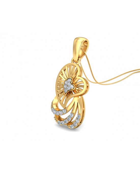 Urith Heart Pendant in Gold with diamonds