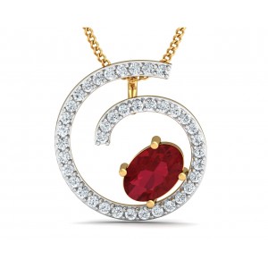 Verica ruby Pendant in Gold with diamonds