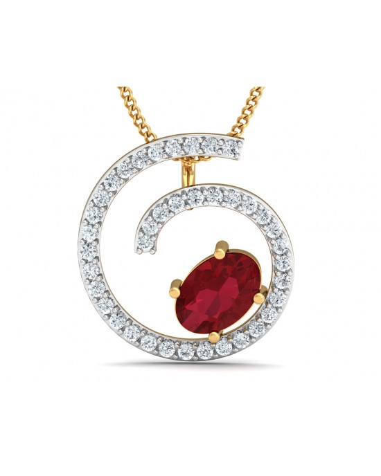 Verica ruby Pendant in Gold with diamonds