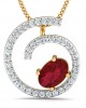 Verica ruby Pendant in Gold with diamonds