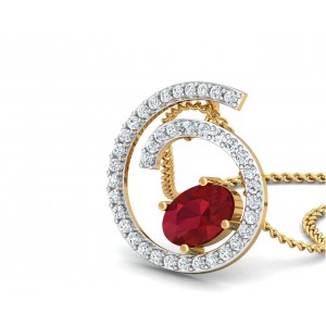 Verica ruby Pendant in Gold with diamonds