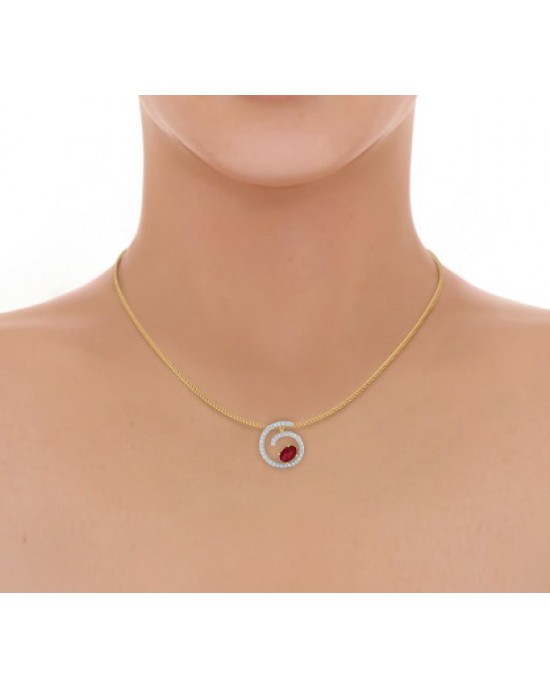 Verica ruby Pendant in Gold with diamonds