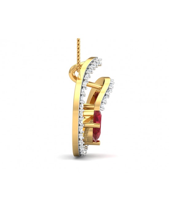 Verica ruby Pendant in Gold with diamonds