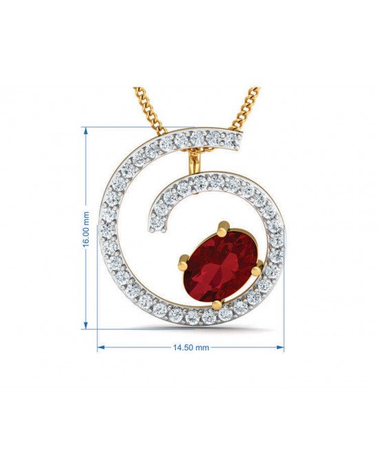 Verica ruby Pendant in Gold with diamonds