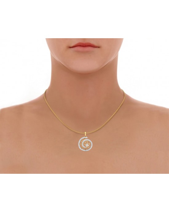 Astra Diamond pendant in 14k hallmarked Gold