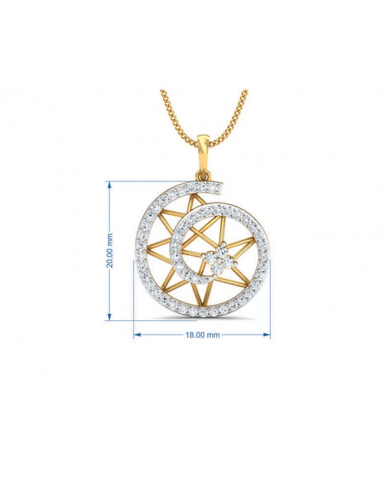 Astra Diamond pendant in 14k hallmarked Gold