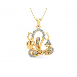 Ganesh Diamond Pendant in 14k gold