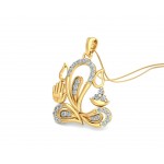 Ganesh Diamond Pendant in 14k gold