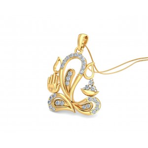 Ganesh Diamond Pendant in 14k gold