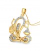 Ganesh Diamond Pendant in 14k gold