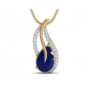 Sary Blue sapphire & diamond pendant in gold