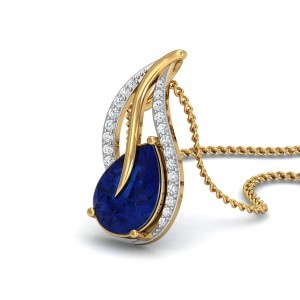 Sary Blue sapphire & diamond pendant in gold