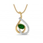 Sely Emerald & diamond pendant in hallmarked gold