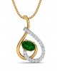 Sely Emerald & diamond pendant in hallmarked gold