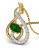 Sely Emerald & diamond pendant in hallmarked gold